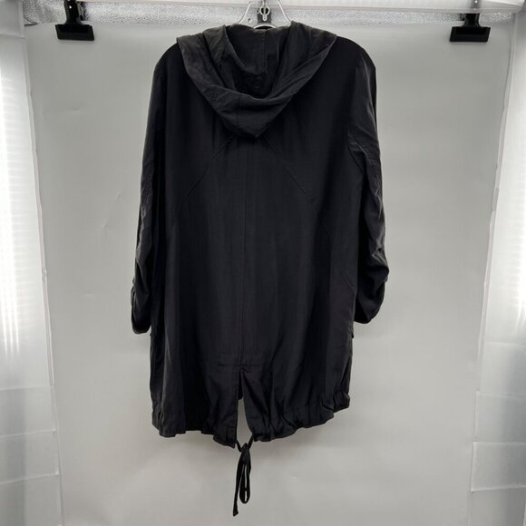 Express Women's Lightweight Hooded Jacket Long Roll Tab Sleeve Gray Size XS - Picture 7 of 9